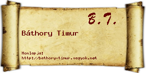 Báthory Timur névjegykártya